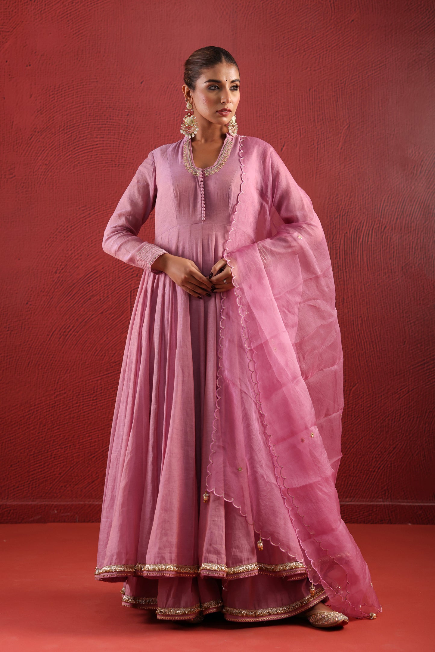 Pink Angrakha Anarkali