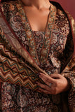 BROWN CHANDARI STRAIGHT LINE KURTA SET