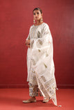 WHITE PURE CHANDARI STRAIGHT LINE SUIT