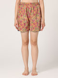 MUSTARD HAND BLOCK PRINTED SHORTS NIGHT SUIT
