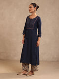 Navy Blue Kurta Plazo Set