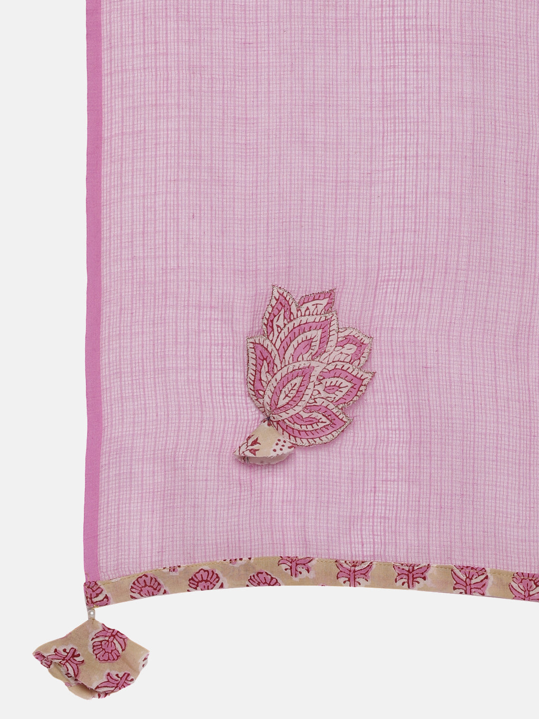 CRÈME & PINK PANEL KURTA SET