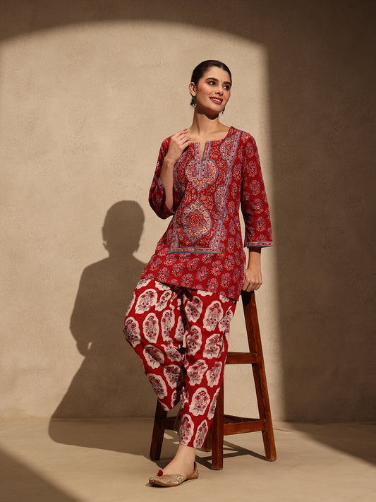 Red Farshai Salwar
