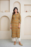 BROWN HAND BLOCK PRINTED STRAIGHT LINE KURTA