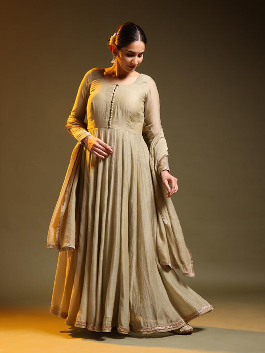 Green Festive Anarkali