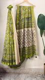 Green- White Chanderi Saree