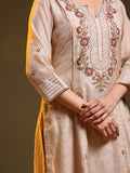 White-Golden Chanderi Festive suit