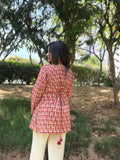 Peach Corset Short Kurti