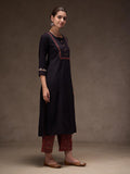 Black Solid Suit (Red Ajrak)