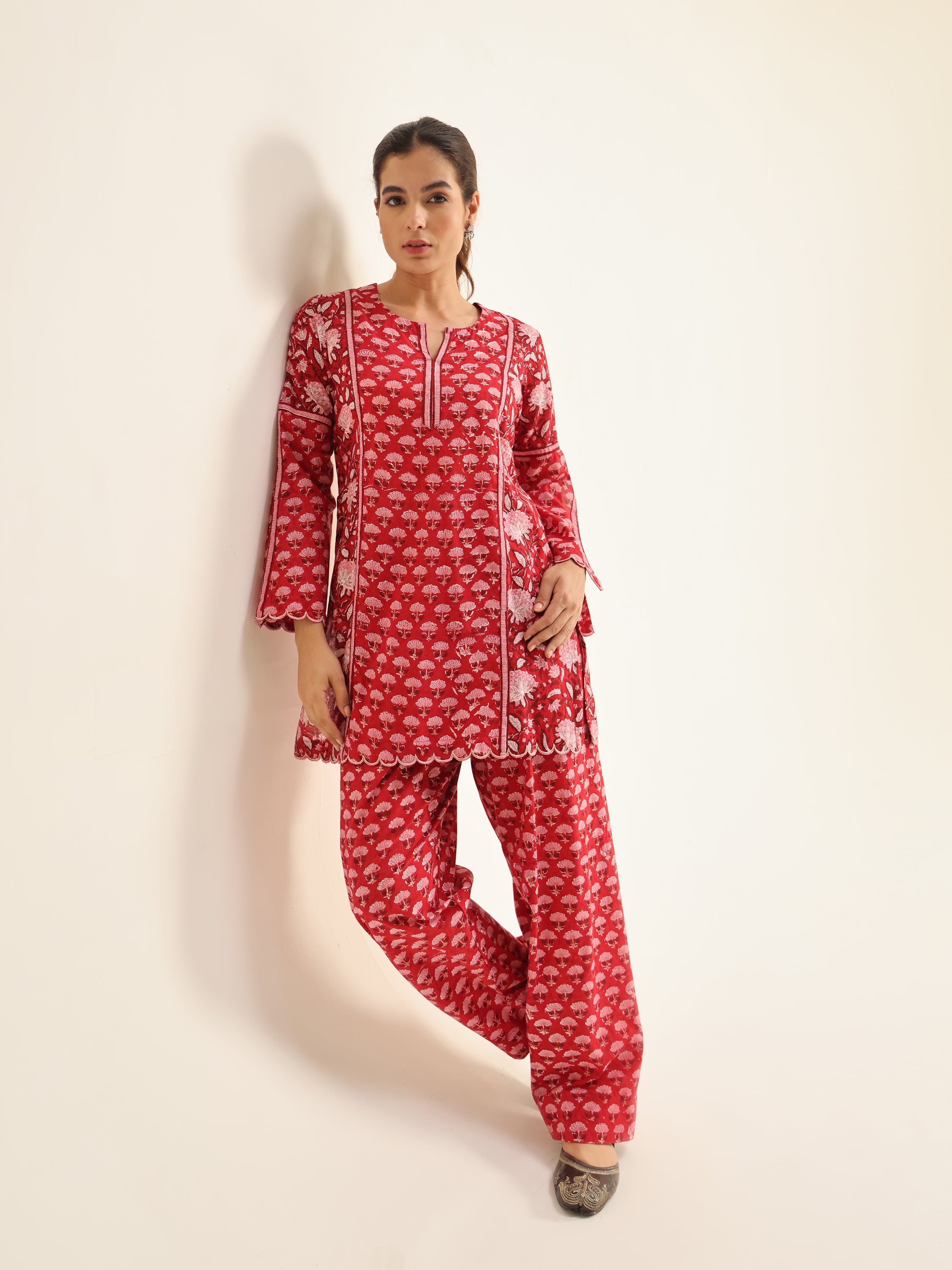 Red Farshi With Short Kurta