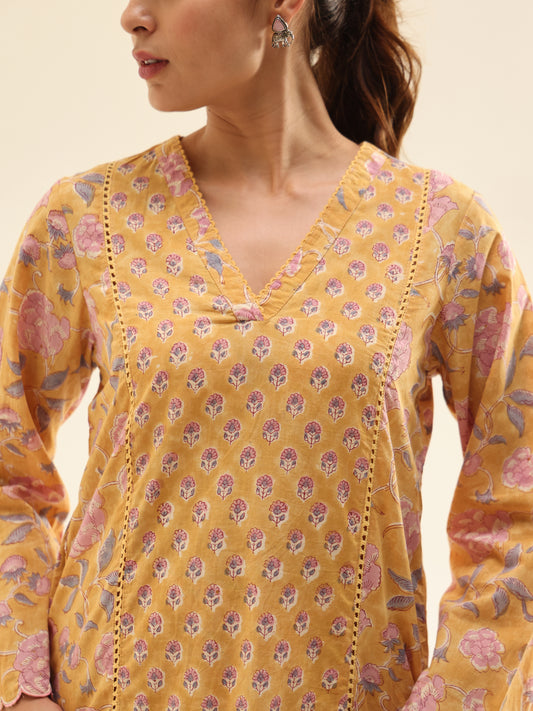 Yellow Farshi With Short Kurti