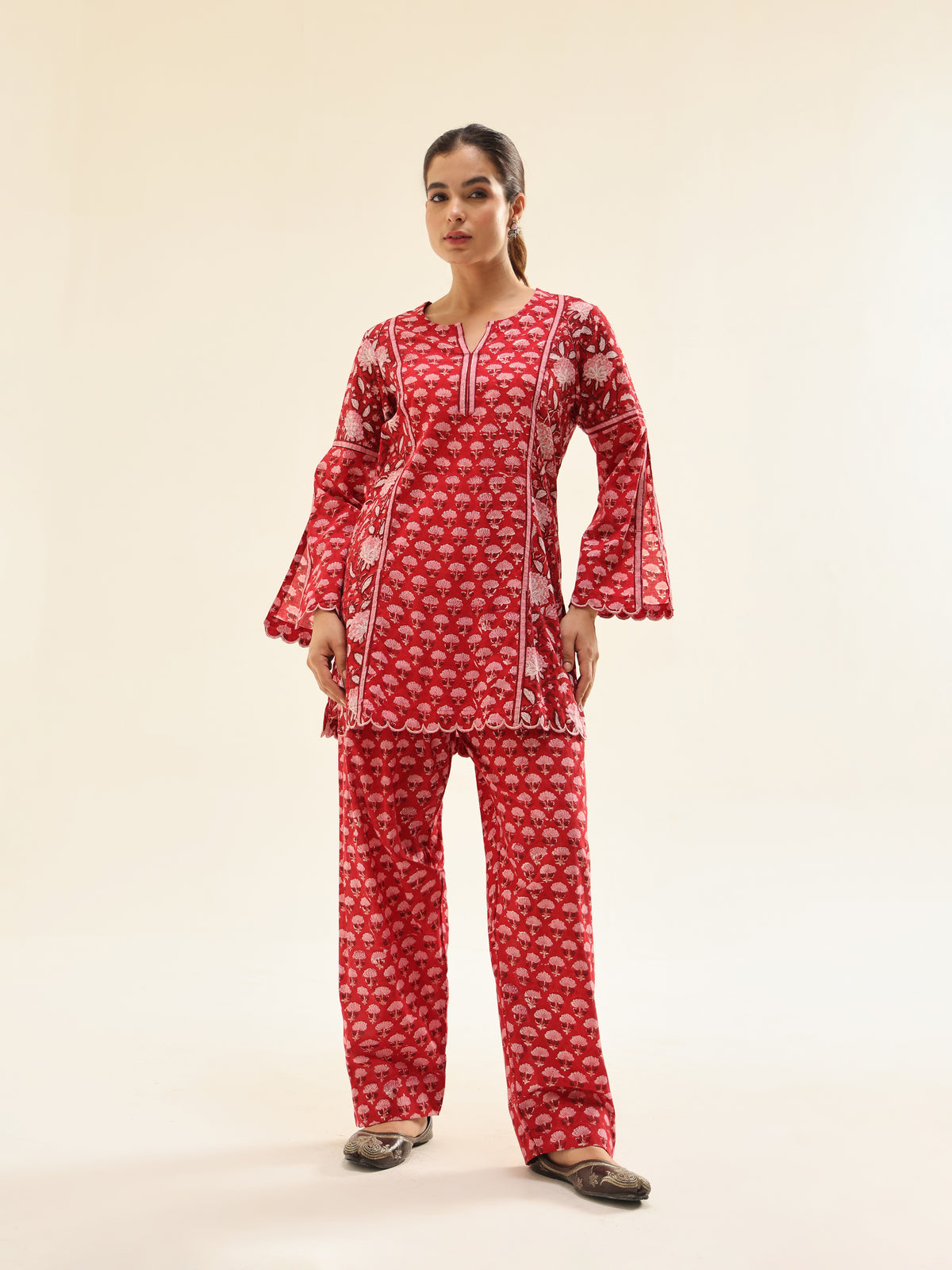 Red Farshi With Short Kurta