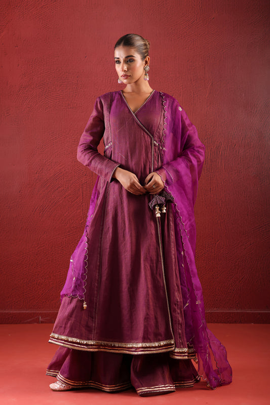 Purple Angrakha Anarkali