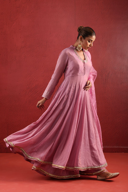 Pink Angrakha Anarkali