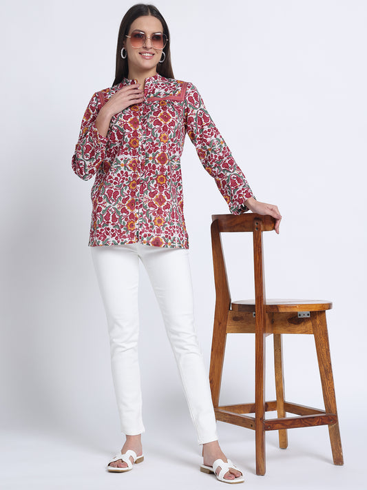 Multi-Colour Block Printed Women Top