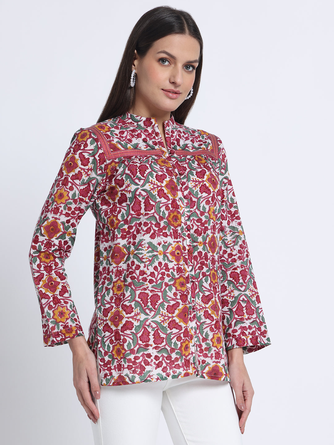 Multi-Colour Block Printed Women Top