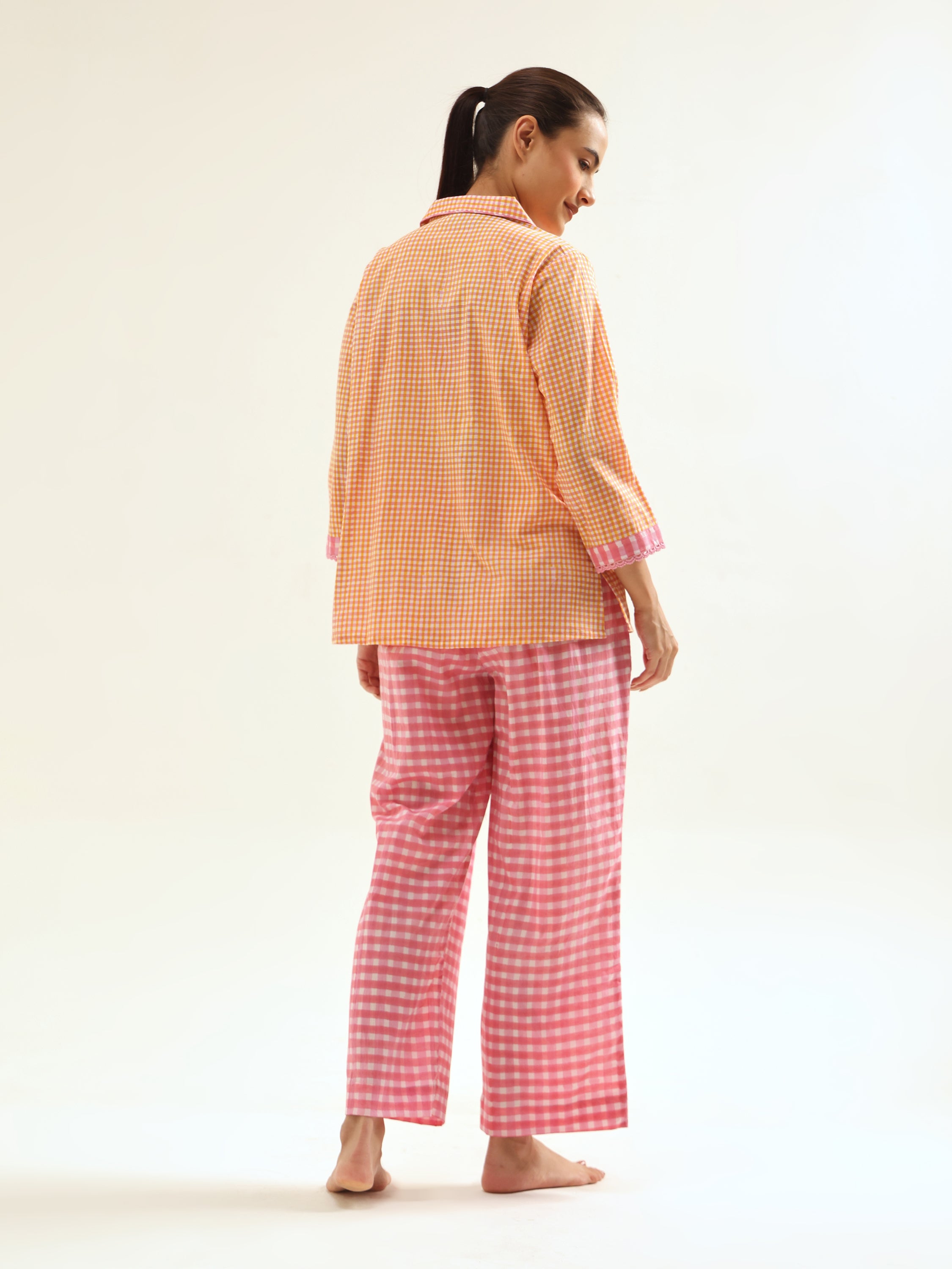 Mustard-Pink Night Suit