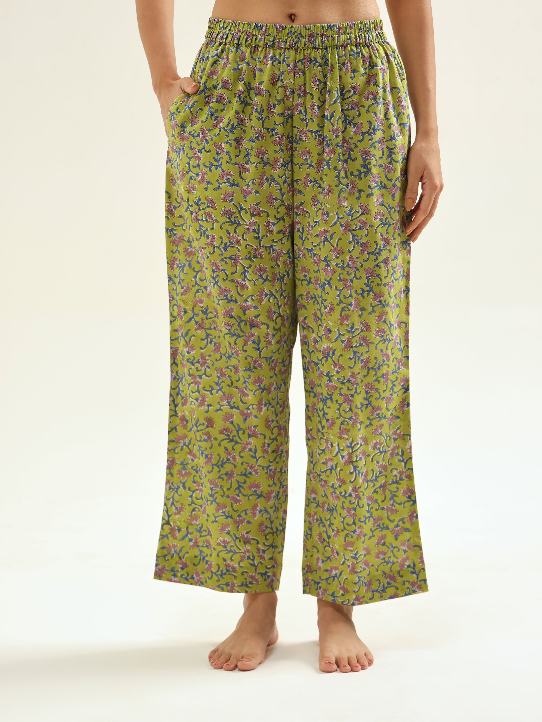 Green Kaftan Night Suit