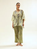 Green Kaftan Night Suit