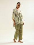 Green Kaftan Night Suit