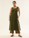 Green Solid Kurta And Plazzo Set