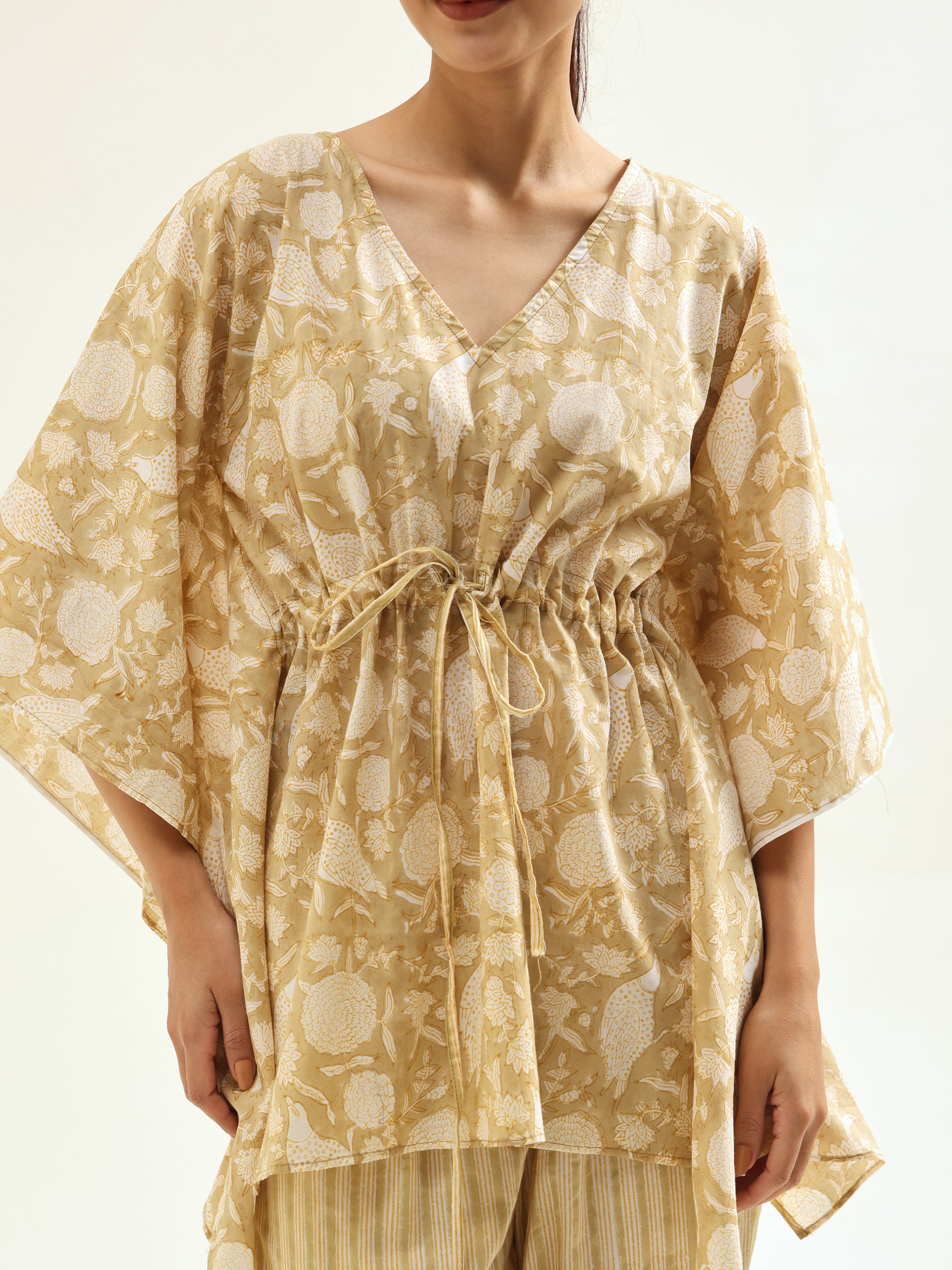 Mustard Kaftan Night Suit