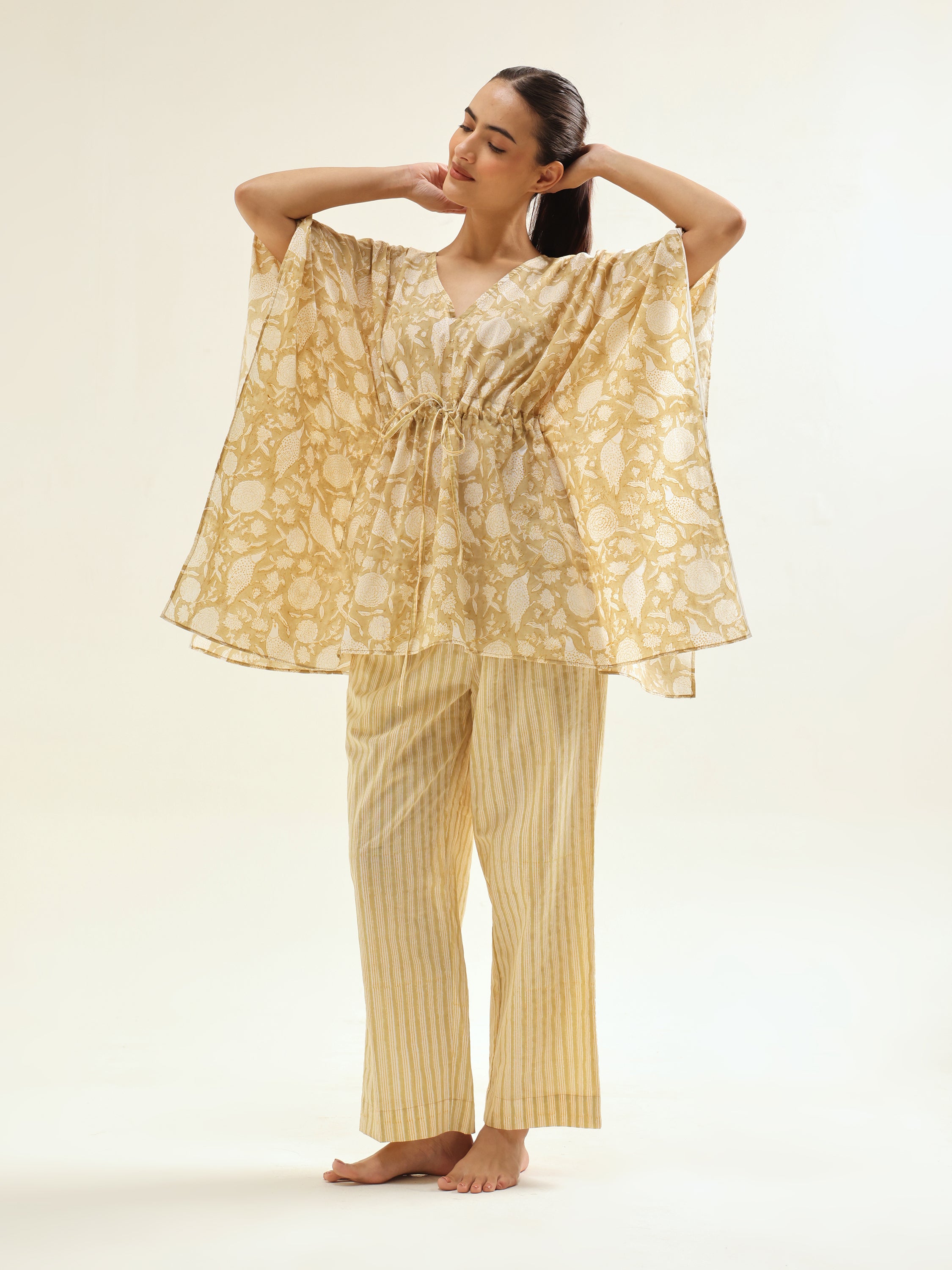 Mustard Kaftan Night Suit