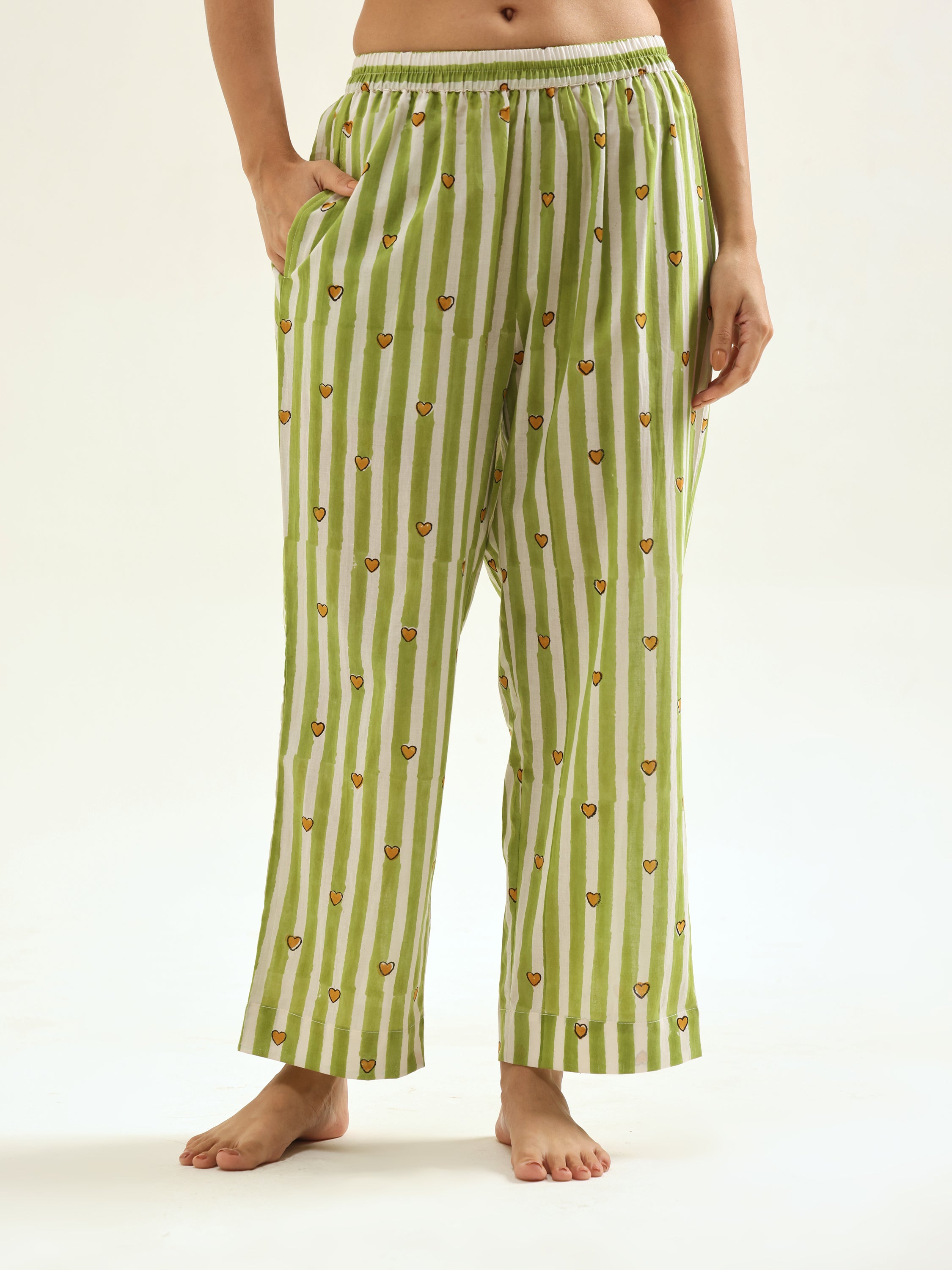 Green-White Night Suit