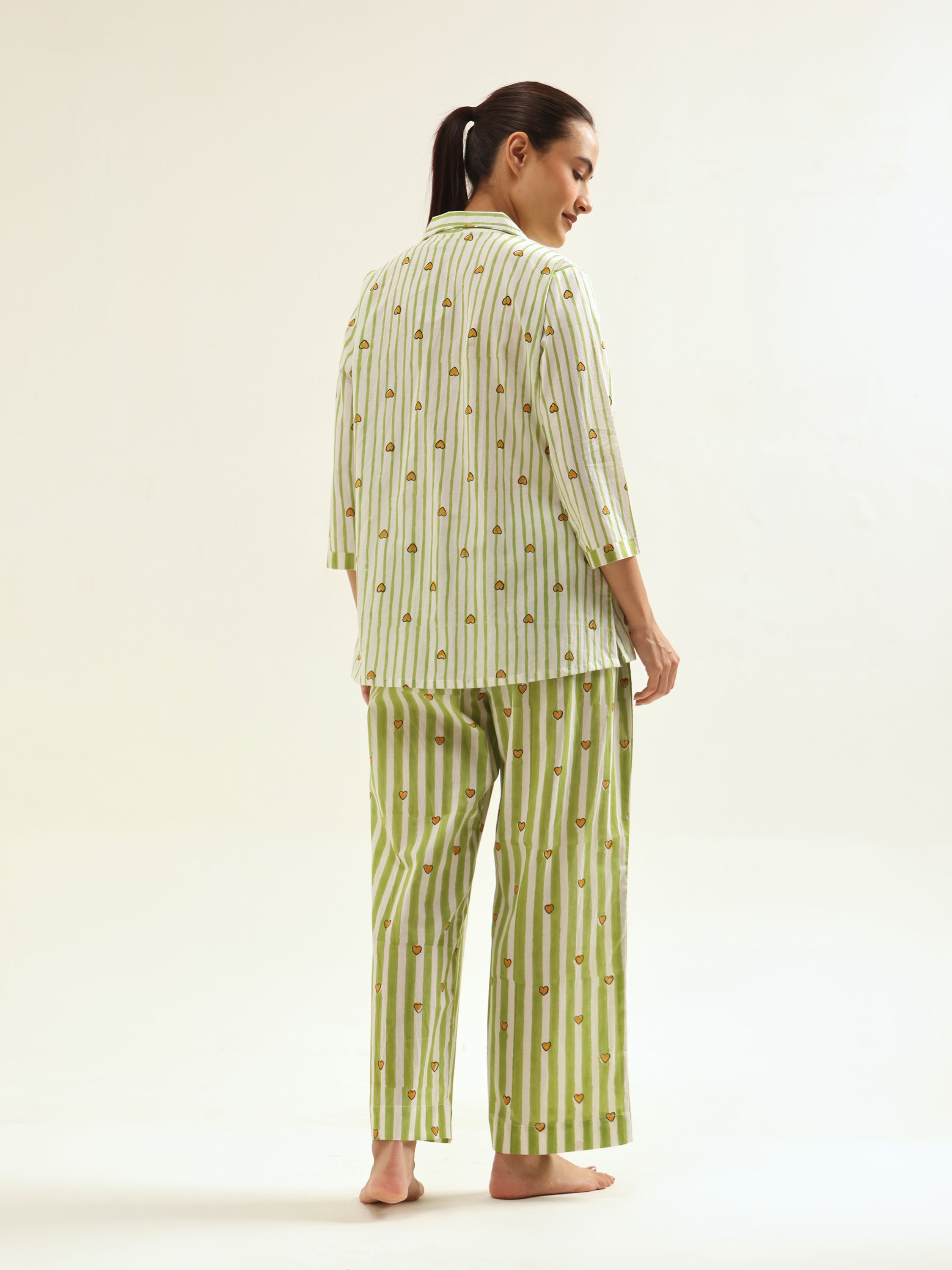 Green-White Night Suit