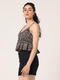 BLACK HAND BLOCK PRINTED CROP TOP