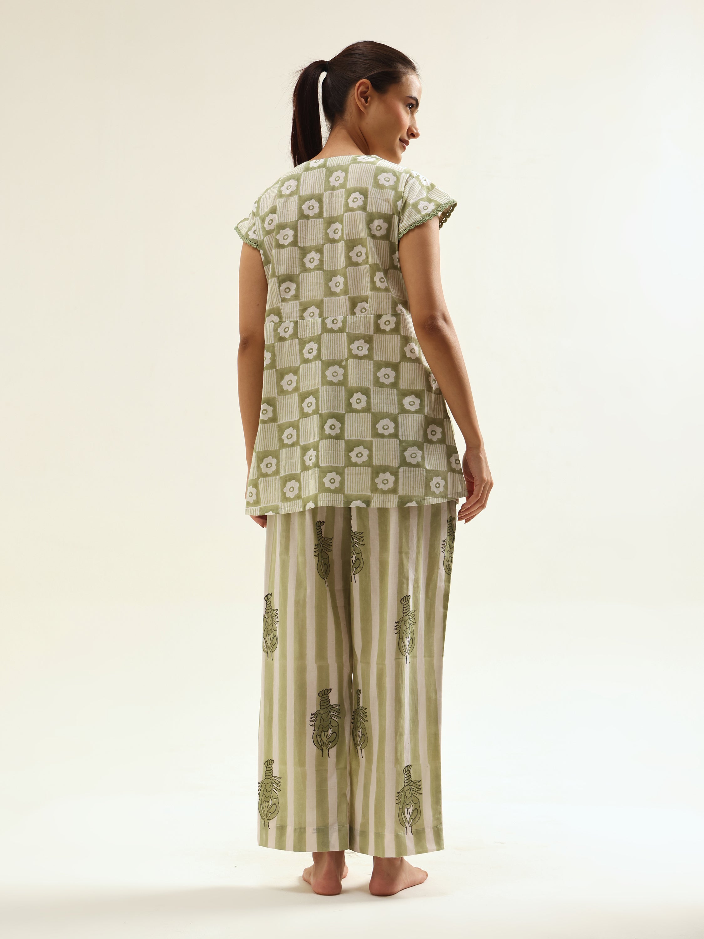 Sea- Green Night Suit