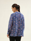 Dark Blue Chanderi Shirt