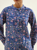 Dark Blue Chanderi Shirt