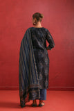 BLACK CHANDARI STRAIGHT LINE KURTA SET