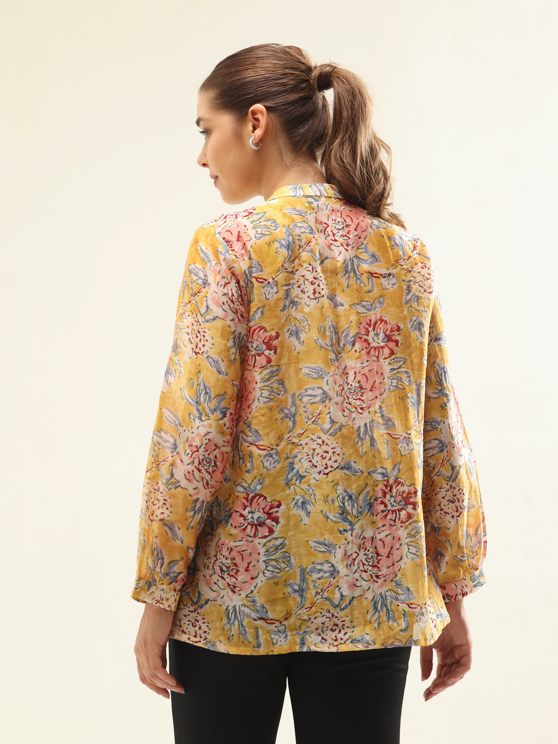 Yellow Chanderi Shirt