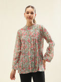 Green-Pink Chanderi Shirt