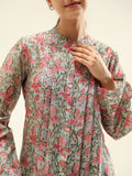 Green-Pink Chanderi Shirt