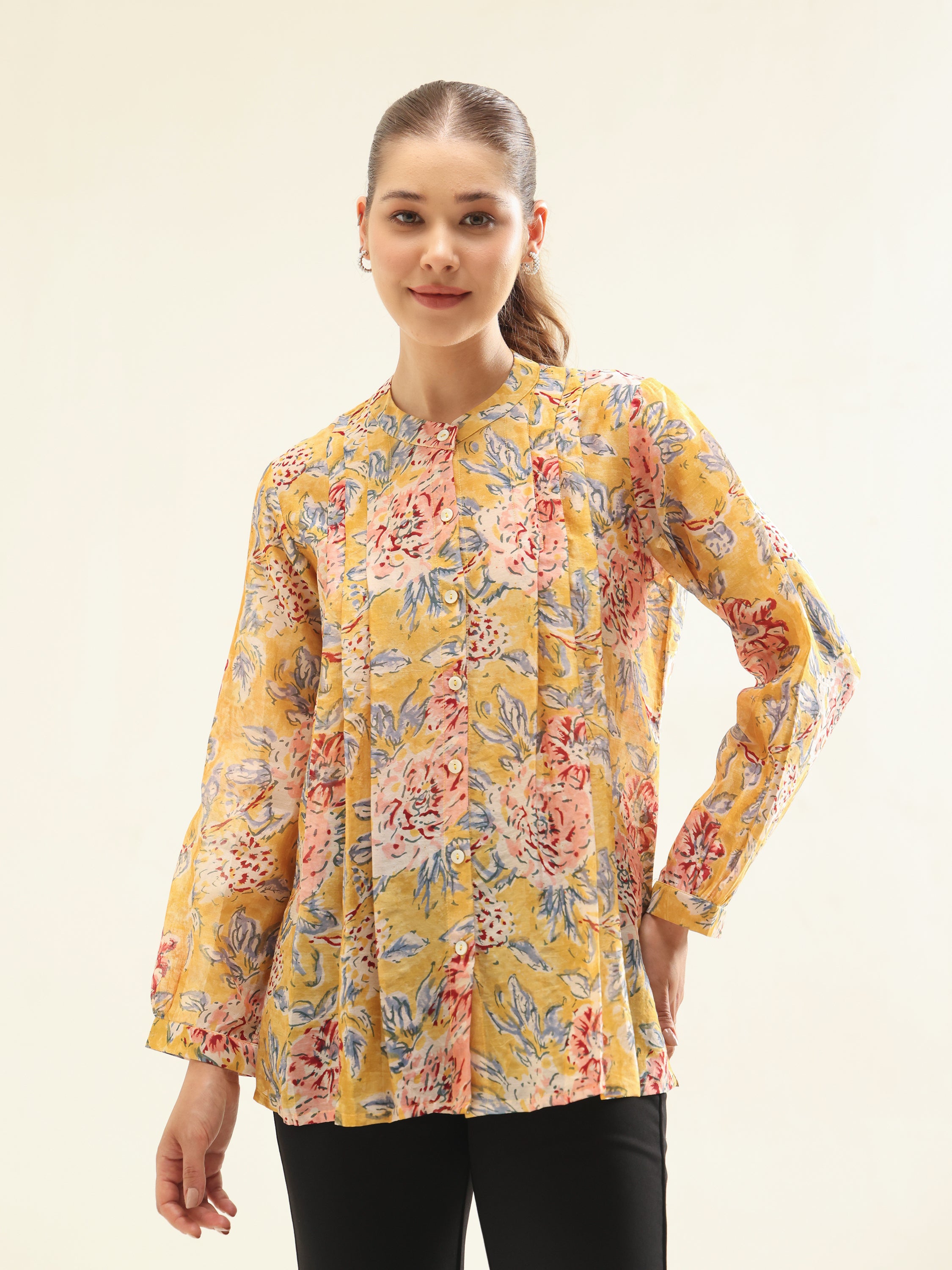 Yellow Chanderi Shirt