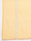 Yellow-White block print kurta set