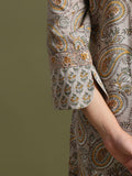 Grey hand block printed kurta set