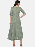 SAGE GREEN BLOCK PRINT DRESS
