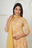 YELLOW HAND BLOCK PRINTED KURTA SET