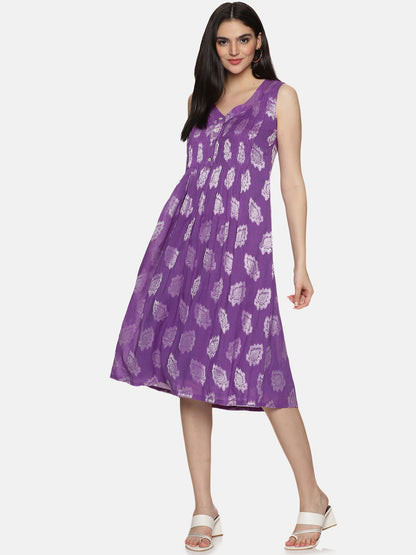 DEEP MAGENTA JACARD DRESS