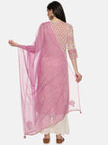 CRÈME & PINK PANEL KURTA SET