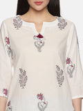 WHITE AND PURPLE  BLOCK PRINT LOUNGE WEAR
