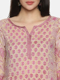 CRÈME & PINK PANEL KURTA SET