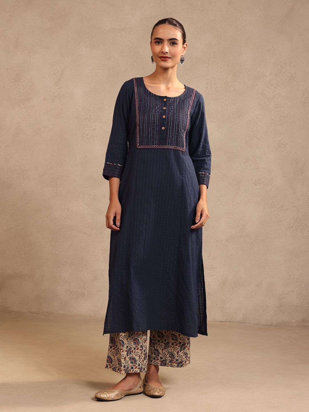 Navy Blue  Kurta Plazo Set