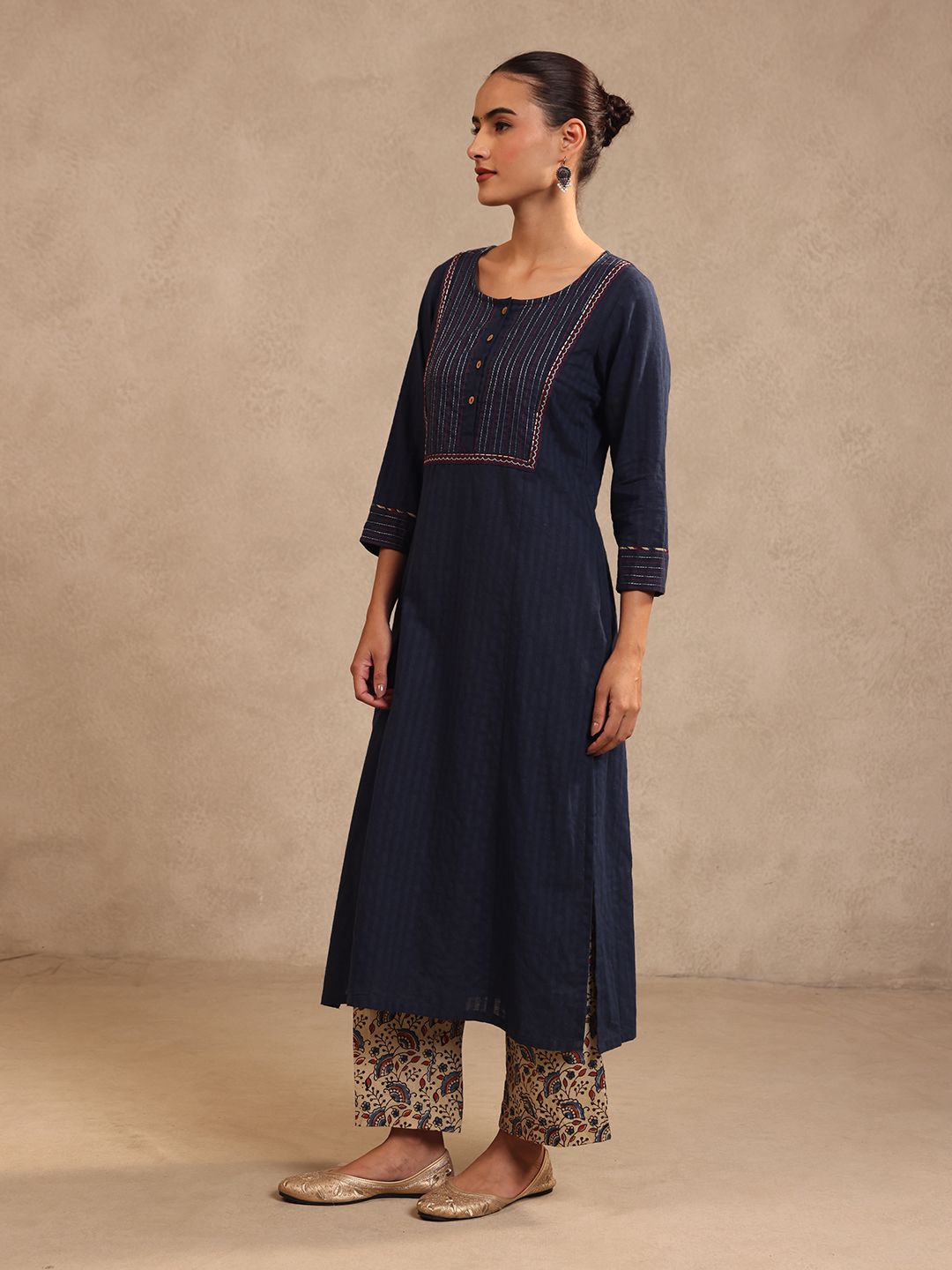 Navy Blue  Kurta Plazo Set