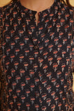 BLACK AJRAKH PRINTED PRINCESS LINE KURTA