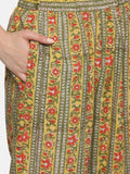 LEMON YELLOW FLORAL PRINT KURTA PLAZZO SET